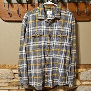 Sonoma Soft Plaid Button Up Flannel Size Large